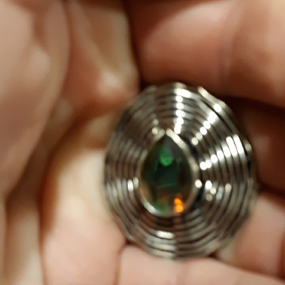 New Rainbow Mystic Topaz Silver Spiderweb Ring. - Picture 6 of 7